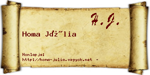 Homa Júlia névjegykártya